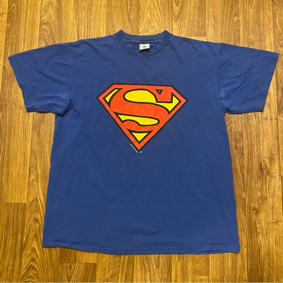 Vintage Superman Shirt Single Stitch DC Comics Stamped 1944 USA Men’s‎ XL 90s - Picture 1 of 8